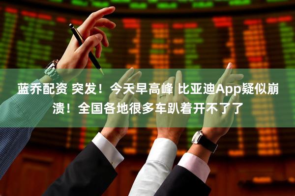蓝乔配资 突发！今天早高峰 比亚迪App疑似崩溃！全国各地很多车趴着开不了了